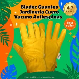 Bladez Guantes de Jardinería Cuero Vacuno Antiespinas – Unisex