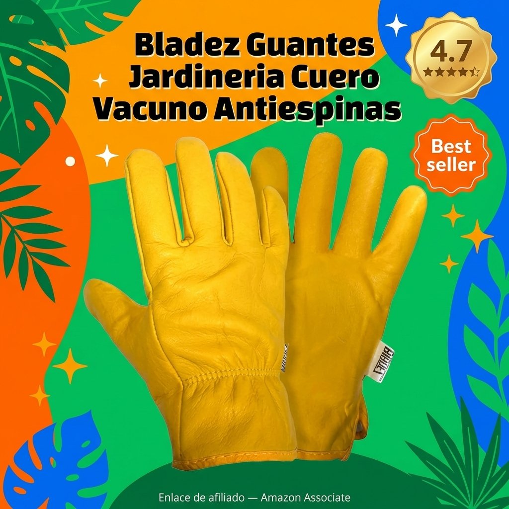 Bladez Guantes Jardinería Cuero Vacuno Antiespinas Hombre Mujer