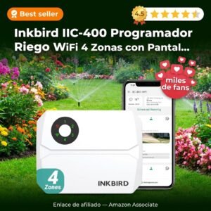 Inkbird IIC-400 Programador Riego WiFi 4 Zonas – pantalla LCD