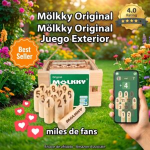 Molkky Original Juego de Lanzamiento para Jardin y Playa