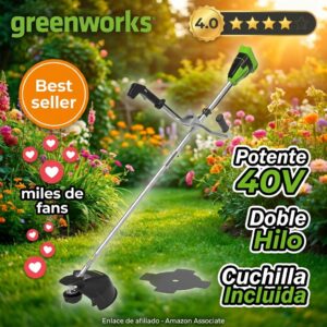 Desbrozadora a Bateria Greenworks 40V Motor sin Escobillas GD40BCB