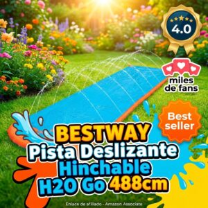 Tobogan Acuatico Hinchable Bestway H2O Go! 488 cm con Chorros