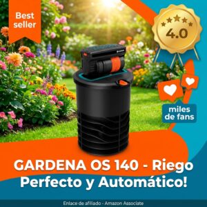 Aspersor Emergente GARDENA OS 140 para Cesped hasta 140 m2