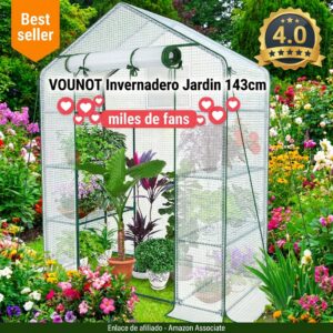 Invernadero de Jardin VOUNOT 143 x 195 cm con 4 Estantes
