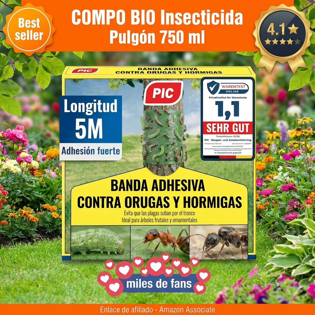 COMPO BIO Insecticida Pulgón, Para plantas ornamentales, huerta y frutales, Apto para agricultura ecológica, Pulverizador, 750 ml