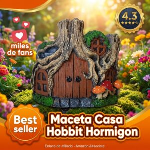 Maceta Casa Hobbit de Fantasia – Figura Decorativa de Hormigon