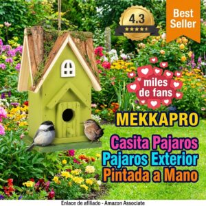 MEKKAPRO Casita de Pajaros Exterior Pintada a Mano