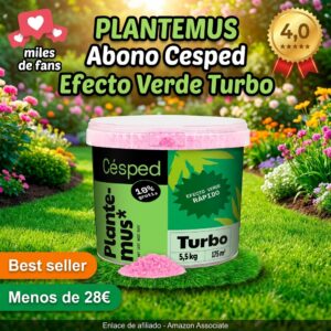 Abono Cesped Verde Turbo PLANTEMUS 5,5 kg para 175 m2