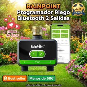 Programador Riego Bluetooth 2 Salidas RAINPOINT sin WiFi