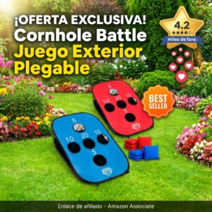 Cornhole Battle: juego plegable de lona para jardín y playa