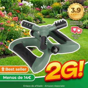 Aspersor Giratorio Amazon Basics para Jardín y Césped
