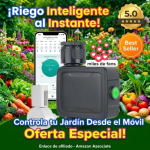 Programador riego WiFi Tesmotor – app y control por voz