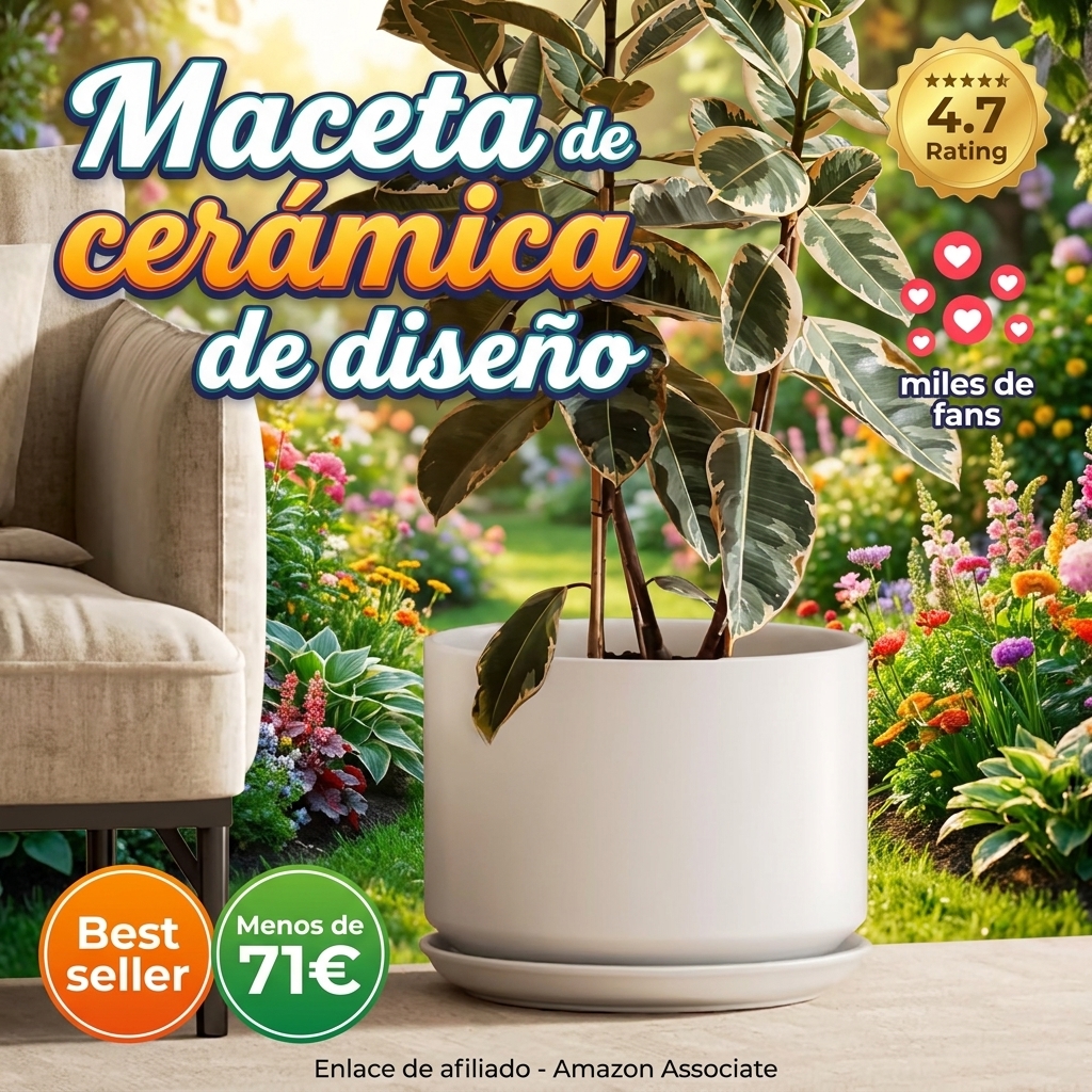 LE TAUCI Macetas de Cerámica, 30 cm Macetas para Plantas, Macetas de Interior para Casa y Oficina, Macetas Modernas Que Se Adaptan al Soporte de Plantas Mid Century, Blanco