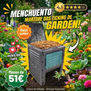 Compostador de jardín 300 litros para abono casero