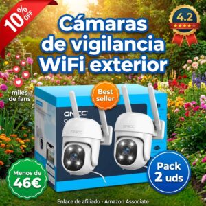 Pack de dos cámaras de vigilancia WiFi exterior