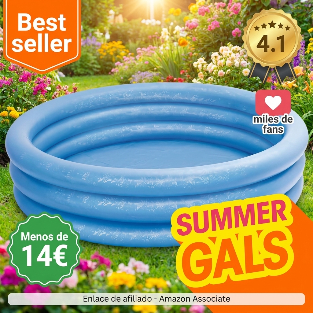 Intex 58446NP - Piscina Hinchable 3 Aros Azul 168 x 38 cm, 581 litros