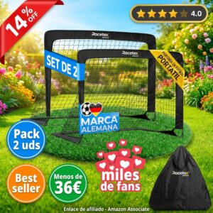 Set de 2 porterías de fútbol plegables para niños