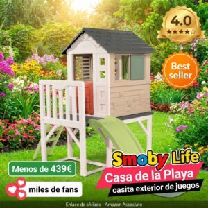 Casita infantil de jardín con tobogán Smoby Life