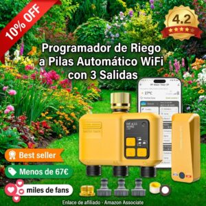 Programador de riego wifi inteligente tres salidas
