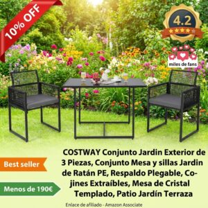 Conjunto de mesa y sillas jardín Costway