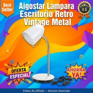 Aigostar Lámpara Escritorio Retro E27 Metal Vintage