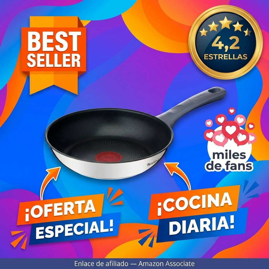 Tefal Daily Cook Sartén 20 cm — Apto inducción, antiadherente, titanio