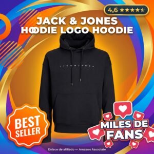JACK & JONES Hoodie Logo – Sudadera con Capucha Casual