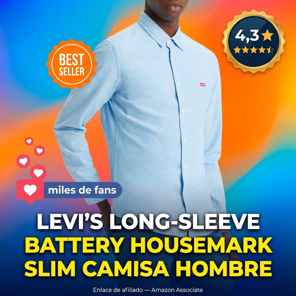 Levi's Long-Sleeve Battery Housemark Slim Camisa Hombre