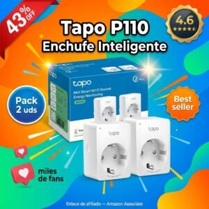 Tapo P110 Pack 2 – Enchufe inteligente WiFi con monitoreo de energia