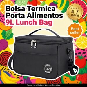 Bolsa Térmica Porta Alimentos 9L – Nevera Portátil Lunch Bag
