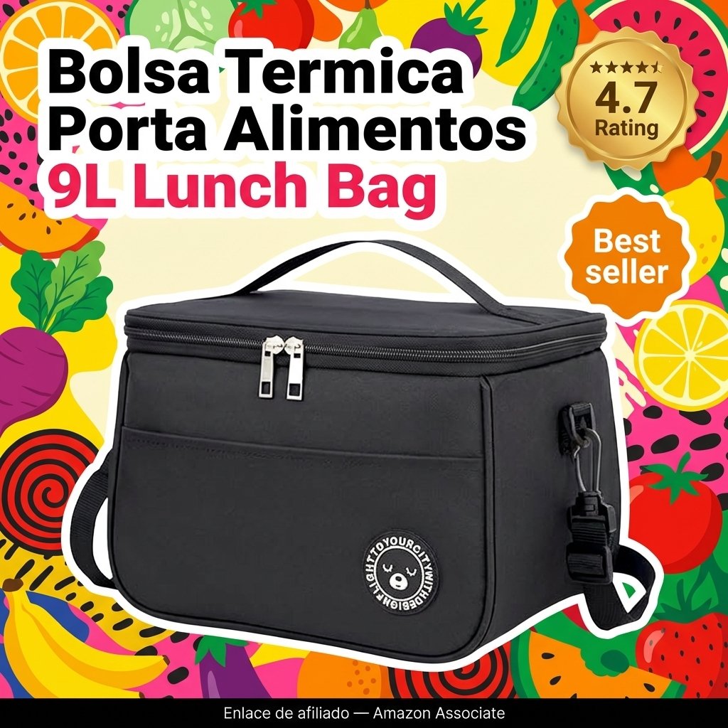 Bolsa Térmica Porta Alimentos 9L Nevera Portátil Lunch Bag