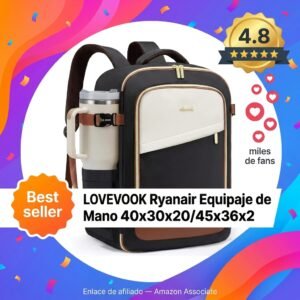 LOVEVOOK Mochila Cabina Ryanair 40x20x30 – 24L antirrobo para viajes