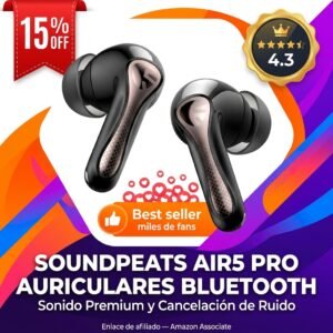 SoundPEATS Air5 Pro – Auriculares ANC con 50 horas de bateria