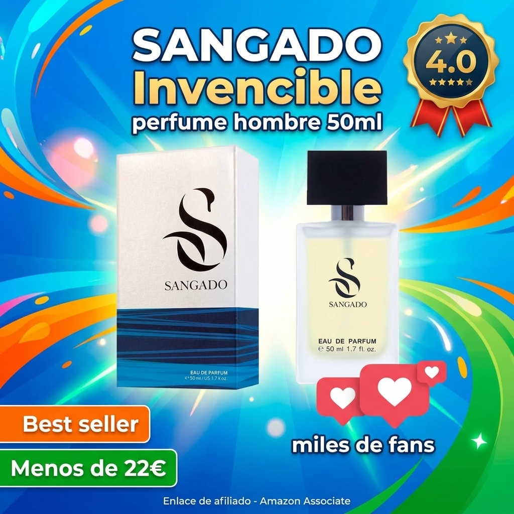 SANGADO Invencible Perfume para Hombres, Larga Duración de 8-10 Horas, Olor Lujoso, Amaderada Acuática, Francesas Finas, Extra Concentrado EDP, 50 Ml