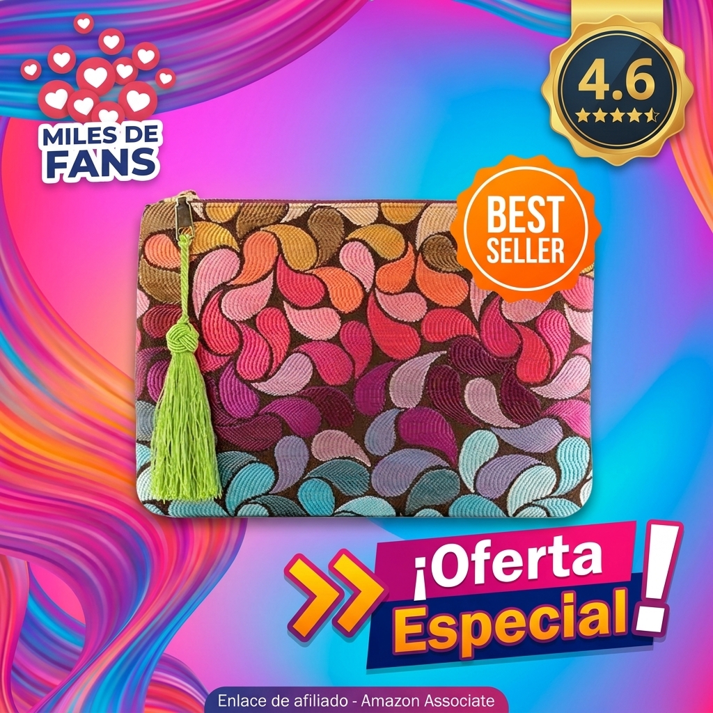 Otto Angelino Bolso de Mano de diseñador Bohemio y de Moda para Mujer, múltiples Ranuras para Dinero, Tarjetas, teléfono Inteligente, Ultra Delgado