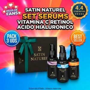 Set serums faciales vitamina C, retinol y acido hialuronico