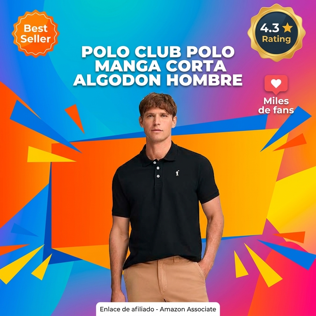 Polo Club Polo Manga Corta 100% Algodón para Hombre - Moda Casual - Poloshirt for Men - Polos Verano