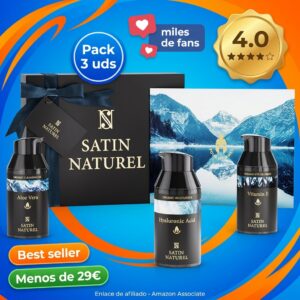 Set skincare hombre Satin Naturel – crema facial y ojos