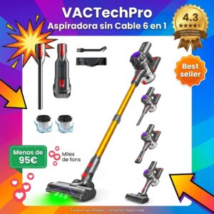 VACTechPro: Aspiradora sin cable 6 en 1 con batería extraíble