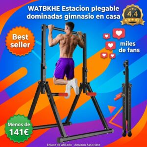 WATBKHE: Estacion dominadas plegable para gimnasio en casa