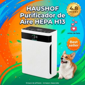 Purificador de Aire HEPA H13 para Mascotas y Alergias