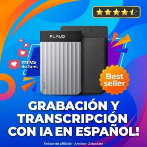 Grabadora de voz con IA Plaud Note Pro: transcripcion y resumenes