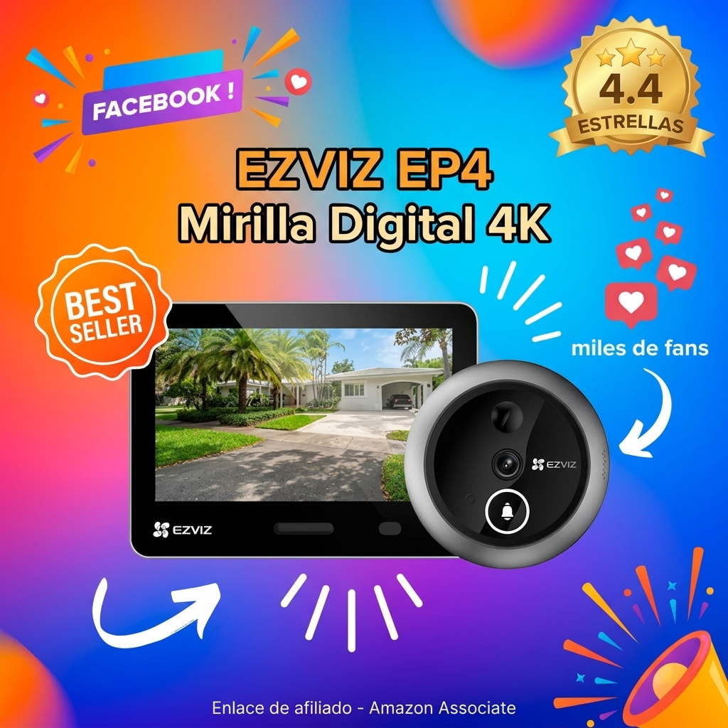 EZVIZ EP4 Mirilla Digital WiFi 4K para Puerta,Pantalla Táctil a Color de 5,5",Videotimbre Inalámbrico,Reconocimiento Facial IA,7100 mAh,Detección PIR,Audio Bidireccional,Privacidad Protegida,Plateada