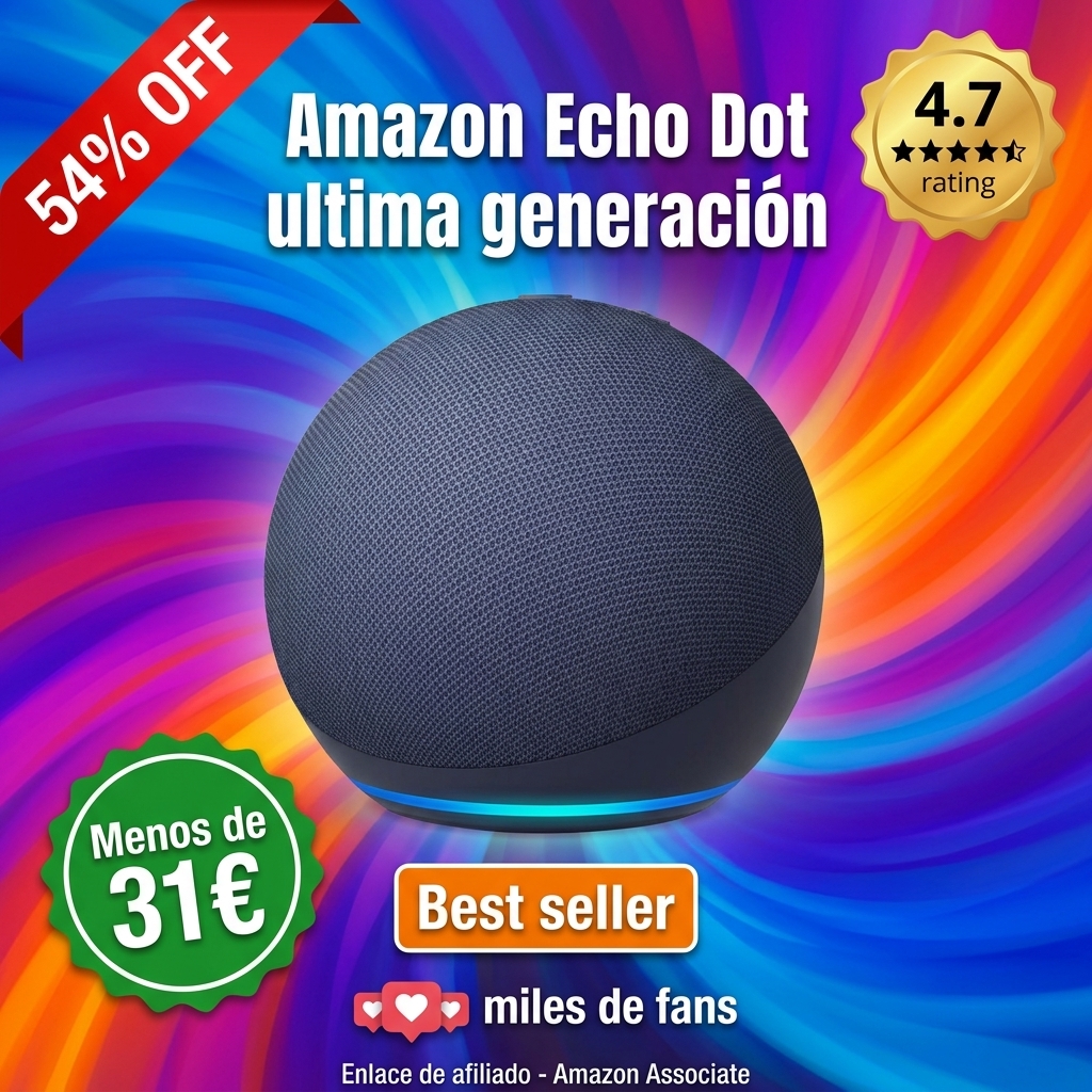 Echo Dot (Última generación) | Altavoz inteligente wifi y Bluetooth, con sonido más potente y de mayor amplitud | Azul marino, con Acceso Anticipado a Alexa+
