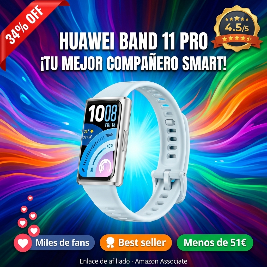 HUAWEI Band 11 Pro Smartwatch, 1,62″ AMOLED 2000 Nits, Posicionamiento GNSS Independiente, Frecuencia Cardíaca y SPO₂, Bienestar Emocional, 5 ATM Resistencia al Agua, Bluetooth, Android & iOS, Azul