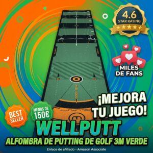 Alfombra de putting WELLPUTT para entrenar golf en casa