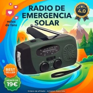 Radio de Emergencia Solar con Linterna LED Camping