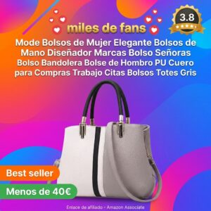 Bolso de mujer elegante bandolera cuero gris