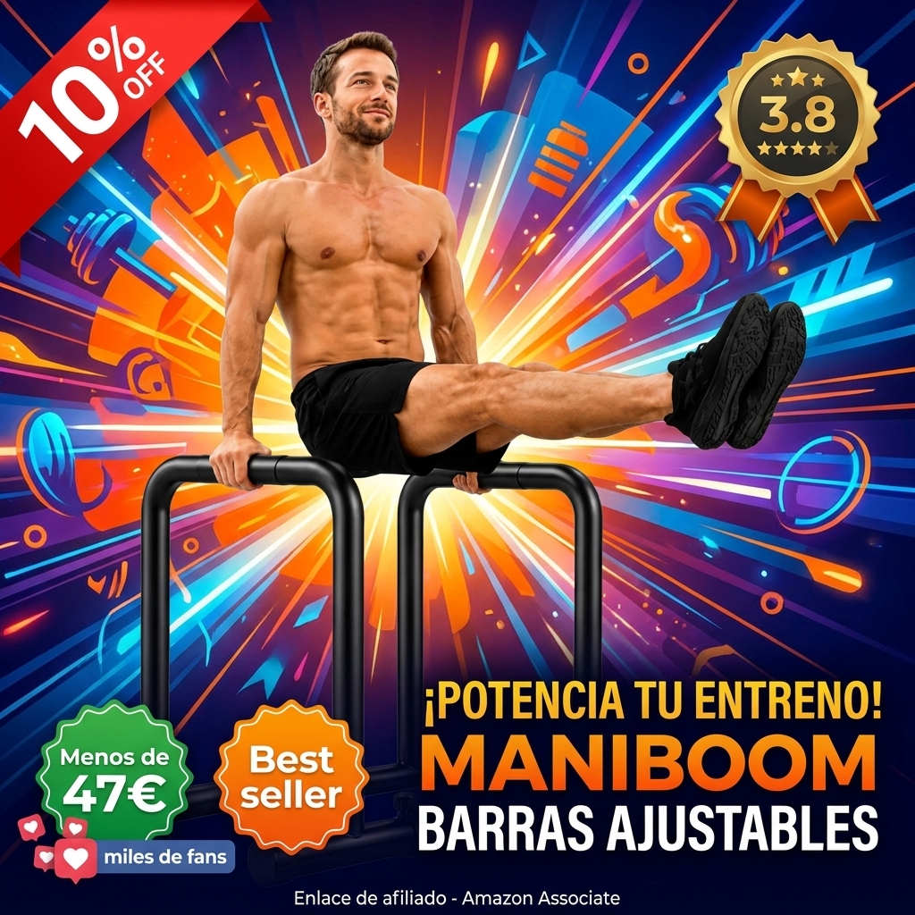 ManiBoom Barras Paralelas Calistenia Ancho y Altura AJUSTABLE Carga 150kg - Barra Fondos Agarre ERGONOMICO para gimnasia en Casa - Dip Bar Calisthenics - Pull up Station - Bars Paralletes