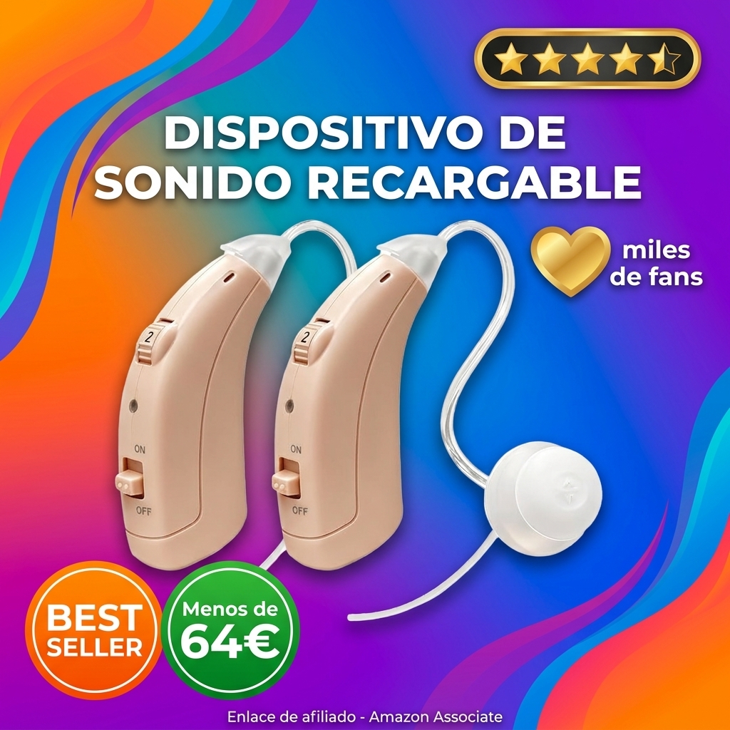 Dispositivo de sonido recargable – Sonido digital, 25 horas de batería y carga USB-C
